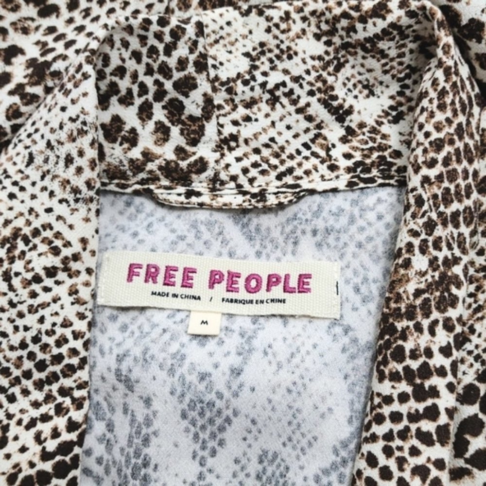 Free People Wild Nights Snake Print Duster Womens Full Length Kimono Jacket Sz M - Picture 10 of 16